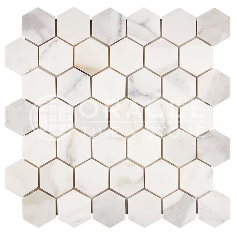 Calacatta Gold (Italian)	Marble	2" X 2"	Hexagon Mosaic