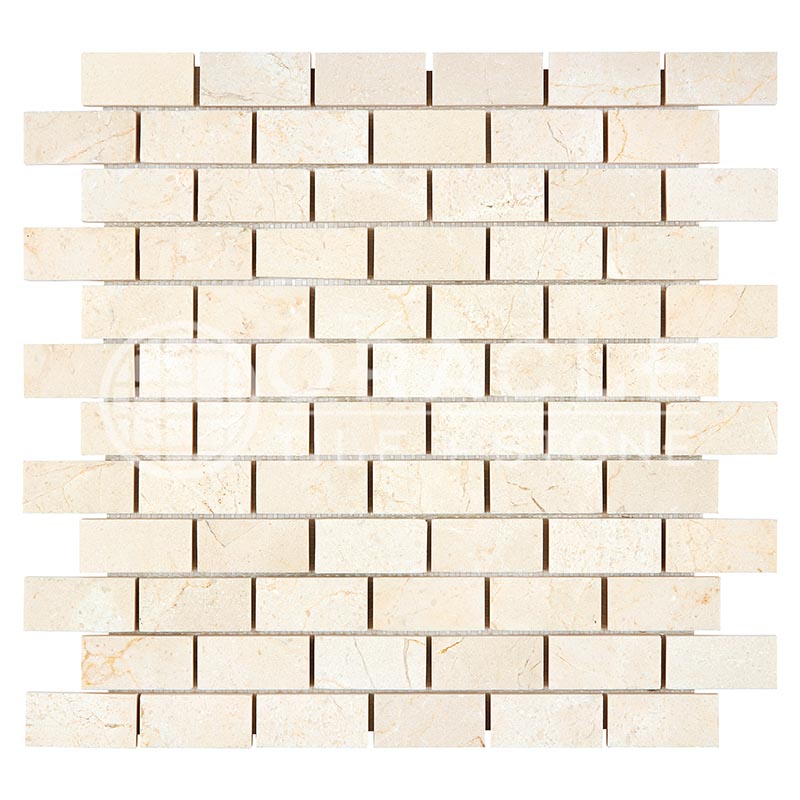 Crema Marfil (Spanish)	Marble	1" X 2"	Brick Mosaic