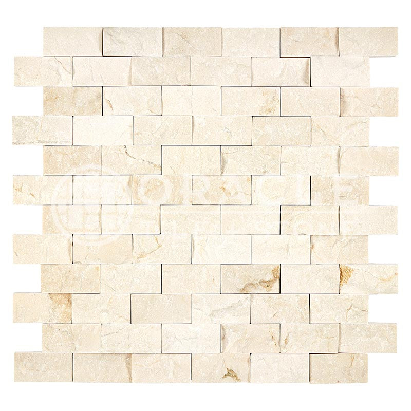Crema Marfil Marble - 1" X 2" Brick Mosaic Tile