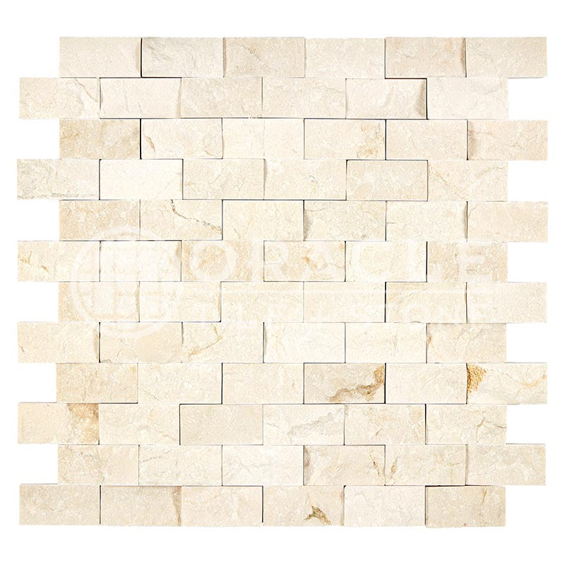 Crema Marfil (Spanish)	Marble	1" X 2"	Brick Mosaic	Split Faced