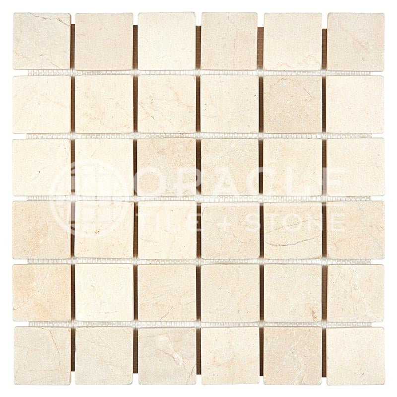 Crema Marfil Marble - 2" X 2" Mosaic Tile