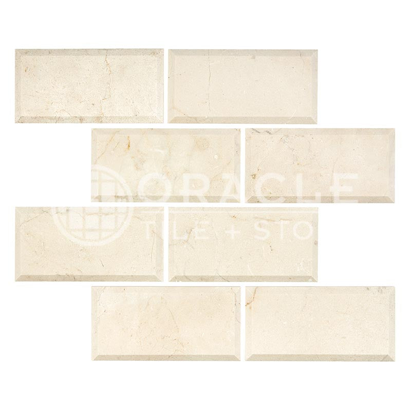 Crema Marfil (Spanish)	Marble	3" X 6"	Tile (Deep-Beveled)