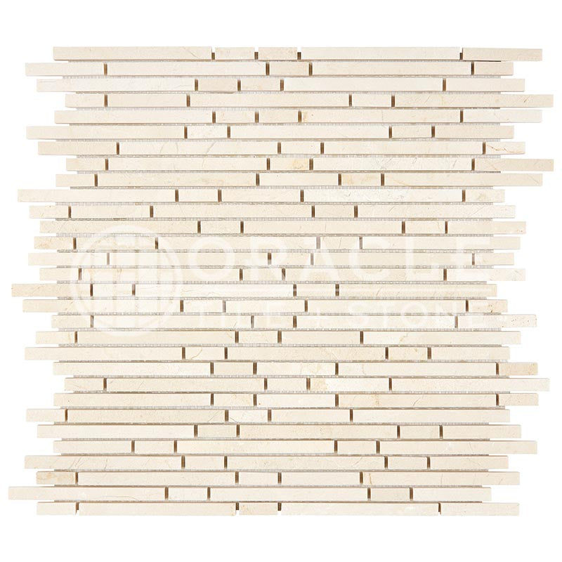 Crema Marfil Marble - Bamboo / Matchsticks Mosaic Tile