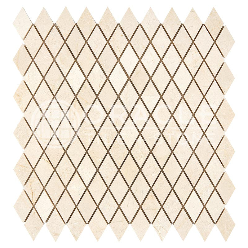 Crema Marfil Marble - Diamond / Rhomboid Mosaic Tile