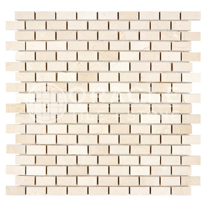 Crema Marfil Marble - Mini-Brick (5/8" X 1 1/4") Mosaic Tile