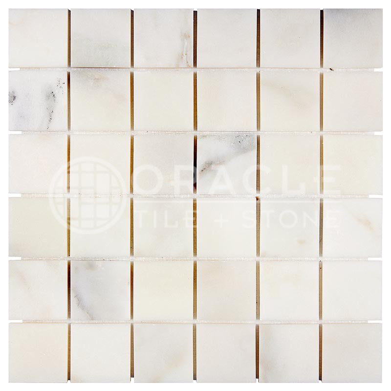 Calacatta Oliva Marble 2" x 2" Mosaic