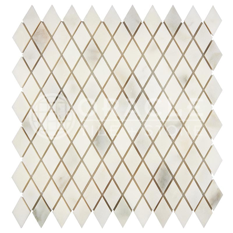 Italian Calacatta Gold Marble - Diamond / Rhomboid Mosaic Tile