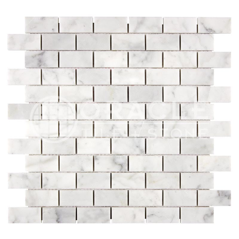 Carrara White (Bianco Carrara / Italian) Marble	1" X 2"	Brick Mosaic