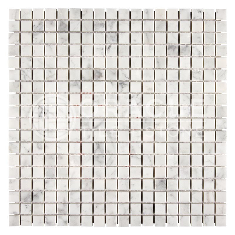 Carrara White (Bianco Carrara / Italian) Marble	5/8" X 5/8"	Mosaic