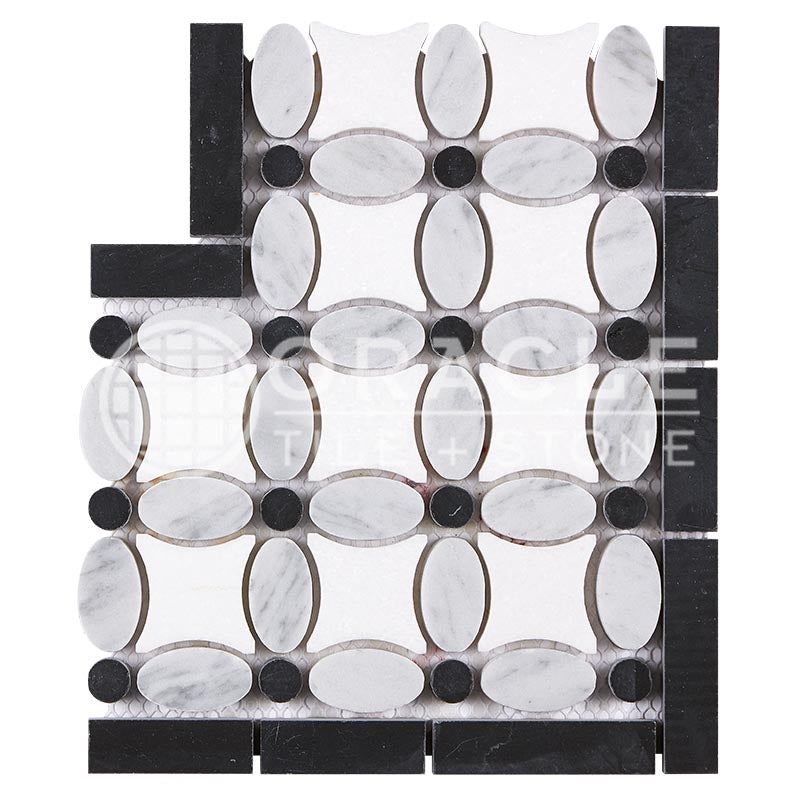 Thassos White (Greek)	Marble	-	Florida Flower Border CORNER (Black)