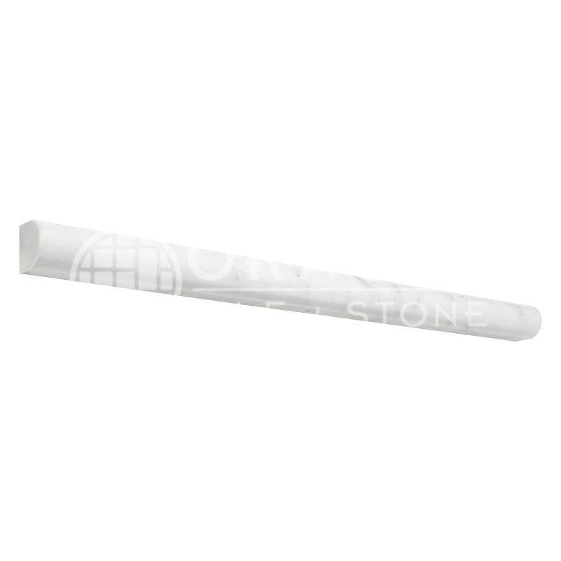 Italian Carrara White Marble - 3/4" X 12" Bullnose Liner