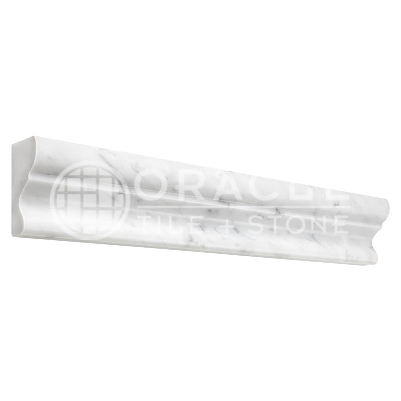 Italian Carrara White Marble - Crown (Mercer) Molding Trim
