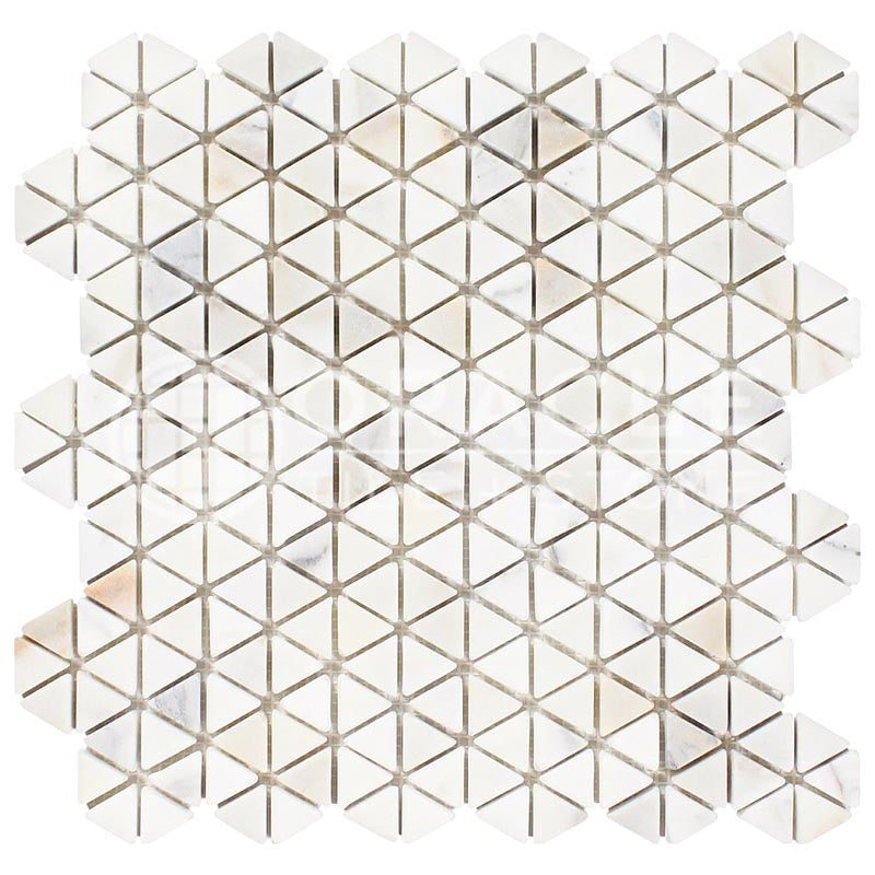 Italian Calacatta Gold Marble - Triangular Combo-Hexagon Mosaic Tile