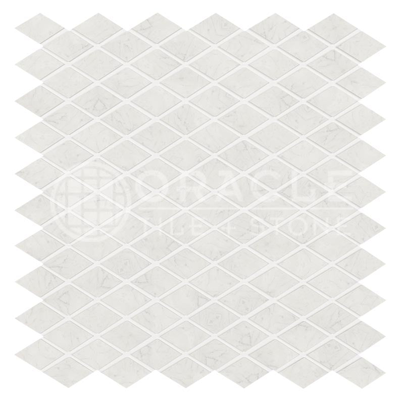 Oriental White (Asian Statuary) Marble - 1" X 2" Stacked Mosaic Tile