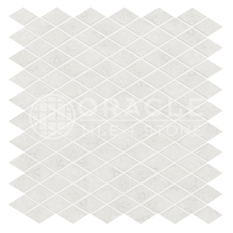 Oriental White (Asian Statuary)	Marble	1" X 2"	Diamond / Rhomboid Mosaic