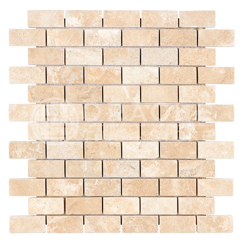 Durango (Mexican) Travertine 	1" X 2"	Brick Mosaic	Tumbled