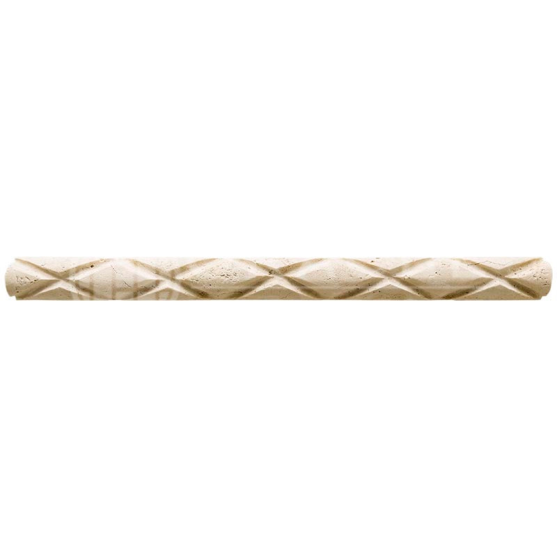 Ivory (Light) Travertine  1" X 12" Rope (DIAMOND) Liner