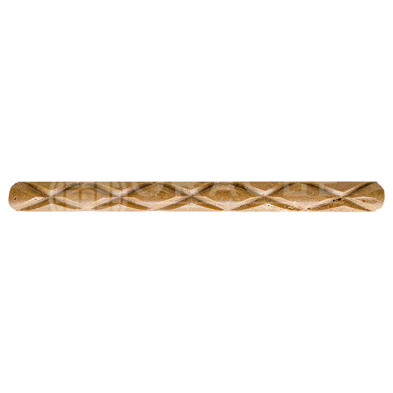 Noce Travertine - 1" X 12" Diamond Rope Liner
