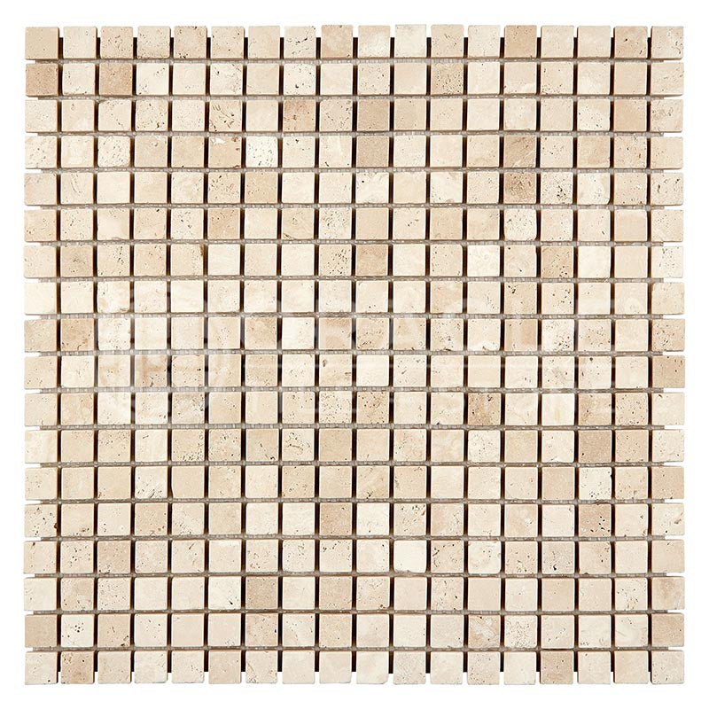 Durango Cream (Paredon) Travertine - 5/8" X 5/8" Mosaic Tile