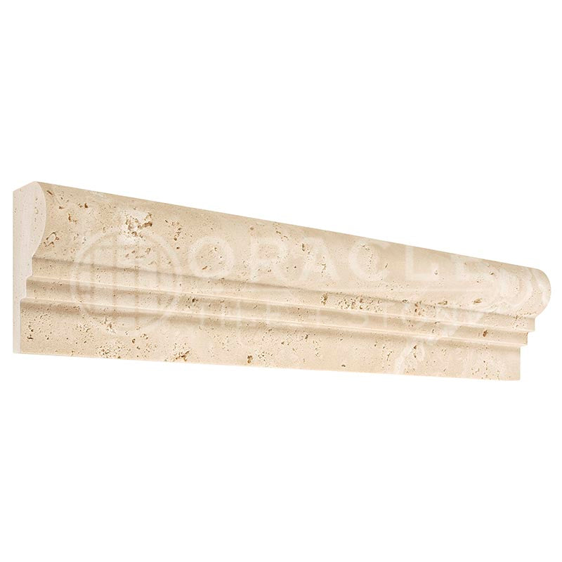 Ivory / Light Travertine - Double-Step OG-2 Chair Rail Trim