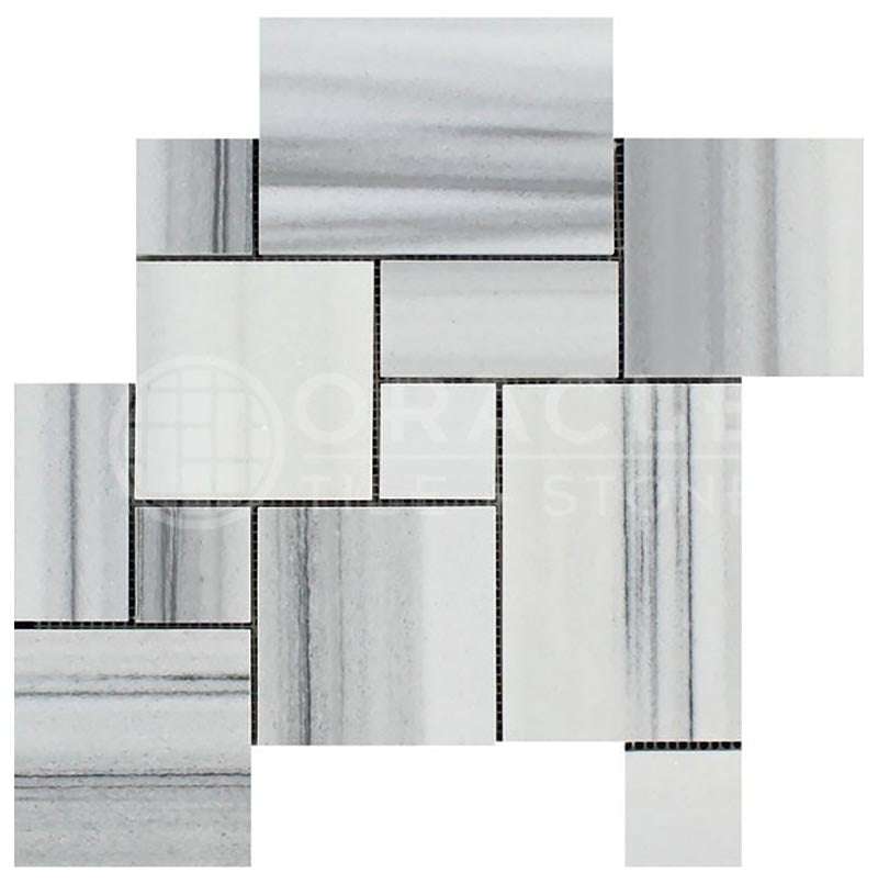 Mink (Equator) Marble -  OPUS Pattern (4-Pcs.) Interlocking Mosaic Tile