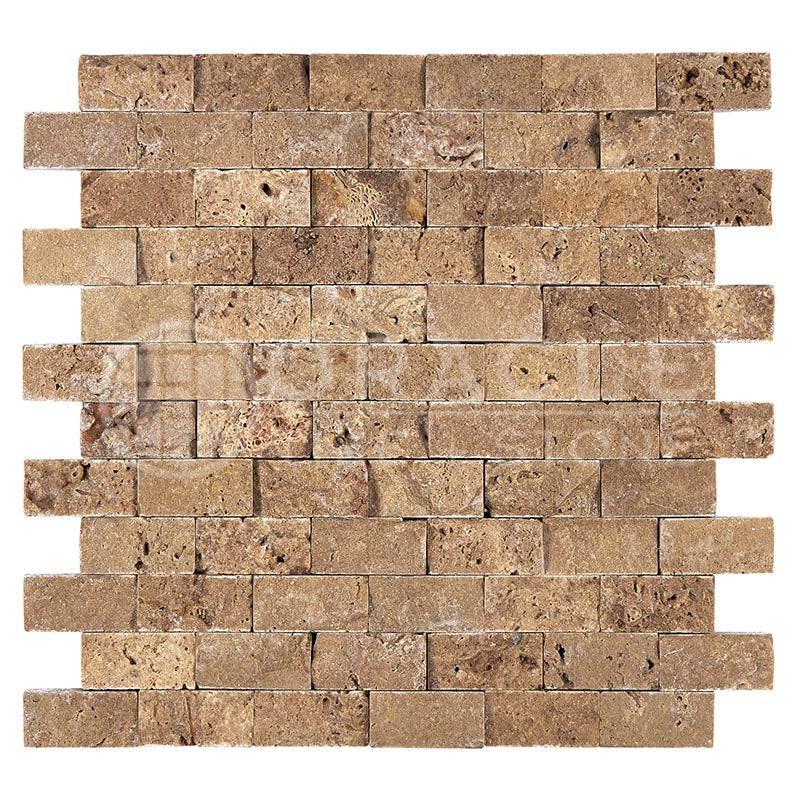 Mystic Travertine - 1" X 2" Brick Mosaic Tile