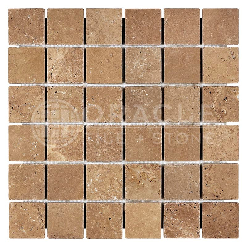 Noce Travertine  - 2" X 2" Mosaic Tile