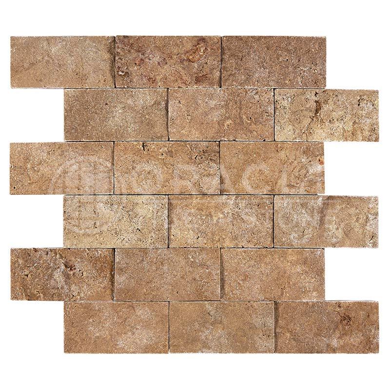 Mystic Travertine - 2" X 4" Brick Mosaic Tile