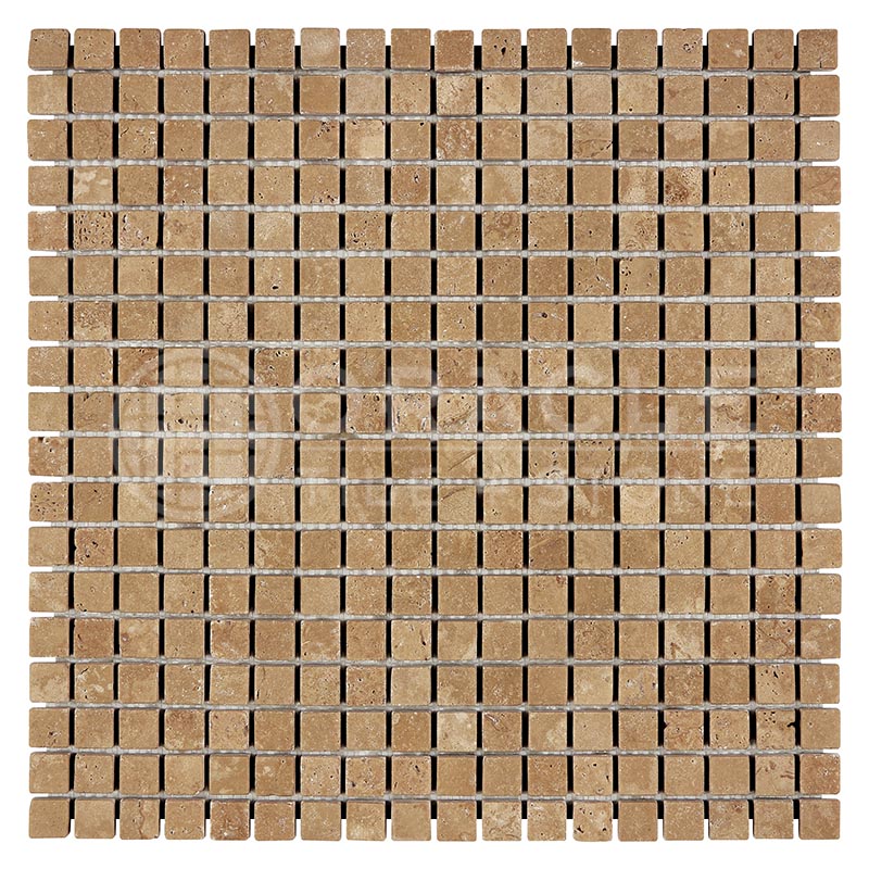Noce Travertine  - 5/8" X 5/8" Mosaic Tile