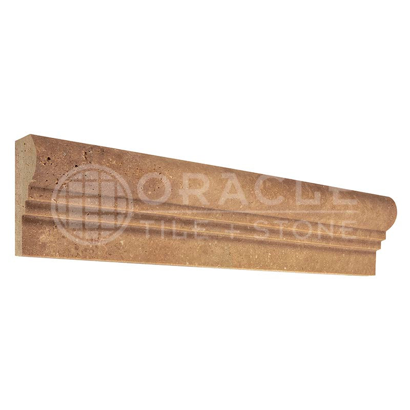Noce Travertine  - Double-Step OG-2 Chair Rail Trim