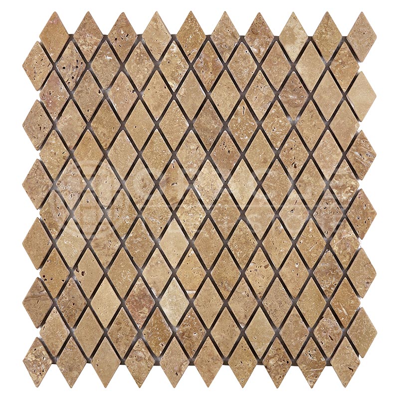 Noce	Travertine	1" X 2"	Diamond / Rhomboid Mosaic	Tumbled