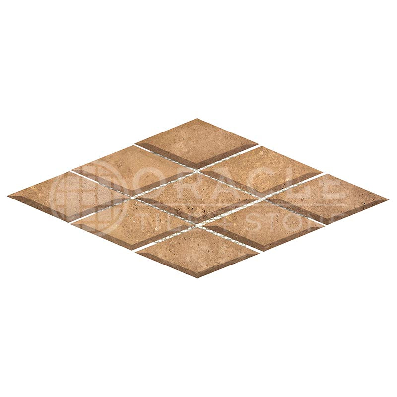 Noce Travertine - Diamond (2 3/4" X 6 3/4") Mosaic Tile
