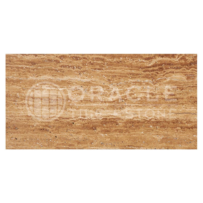 Noce Exotic Travertine	3" X 6"	Tile - (Vein-cut / Straight-Edged)	Unfilled, Brushed & St.Edged