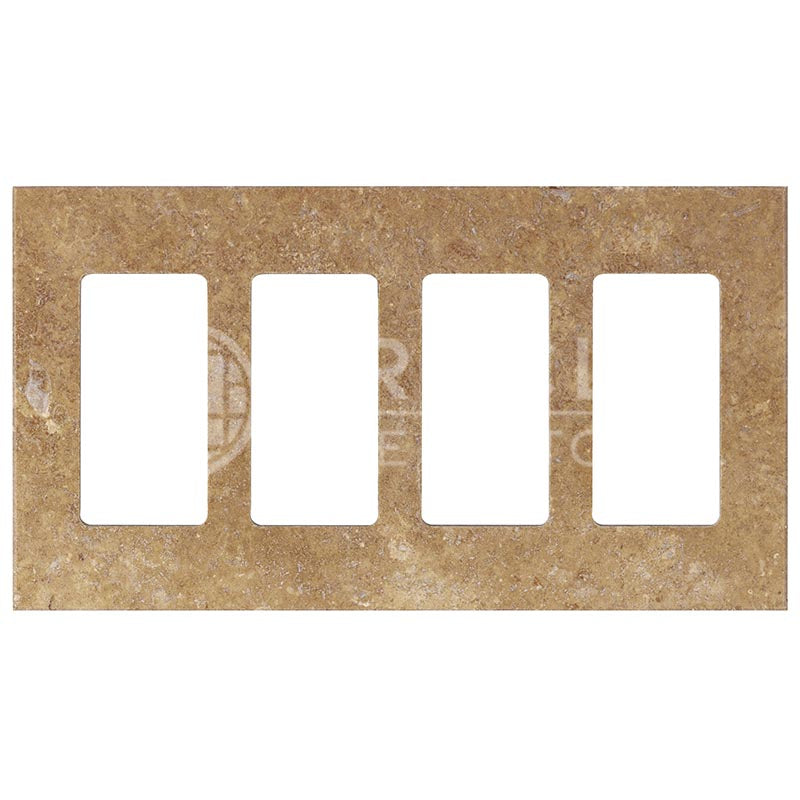 Noce Travertine - Quadruple Rocker Switch Plate Cover