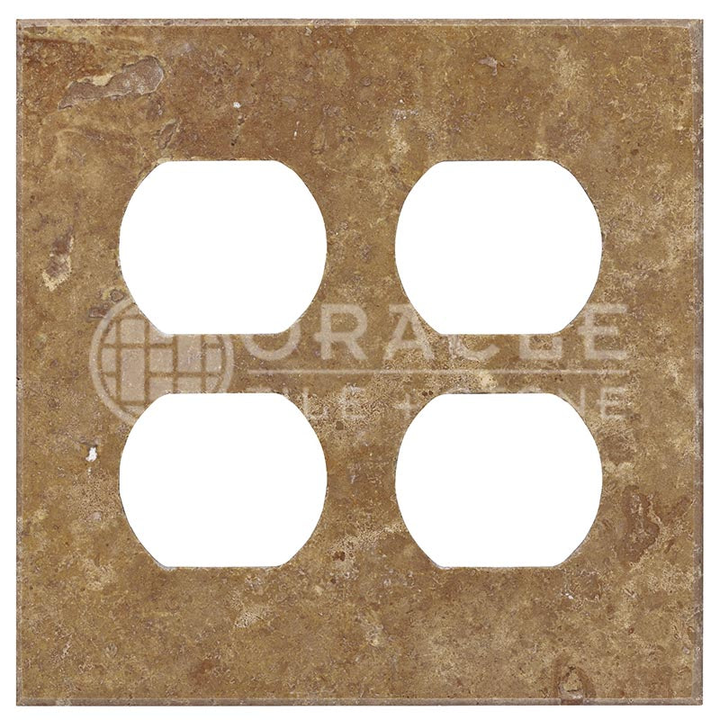 Noce Travertine - Double Duplex Switch Plate Cover