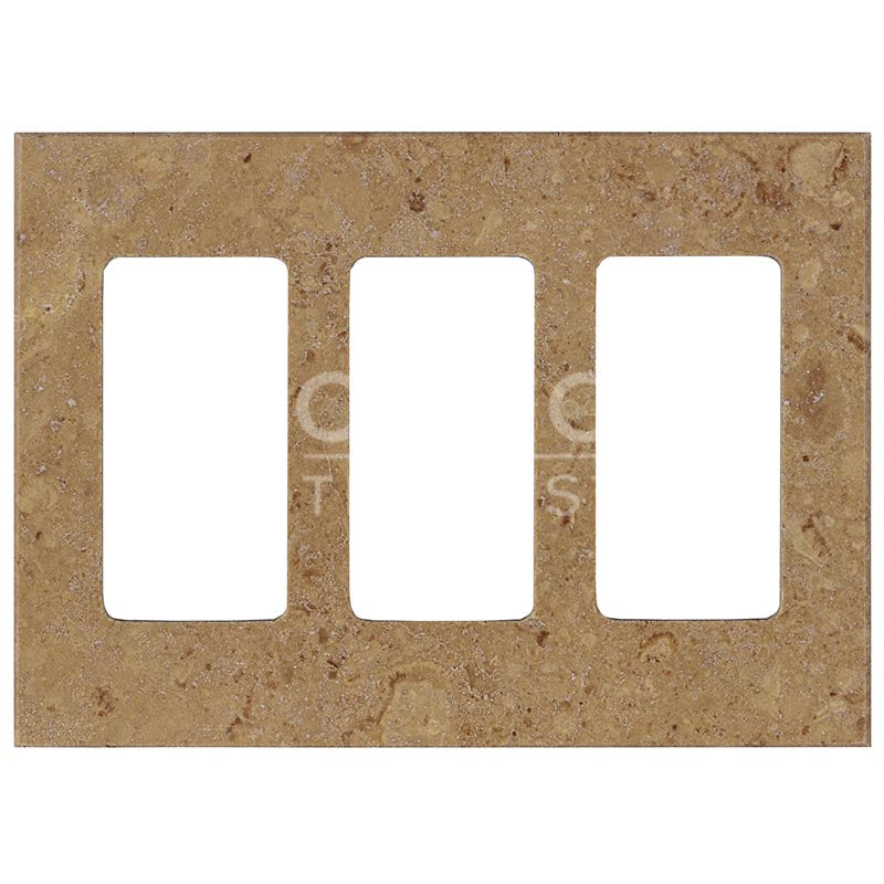 Noce Travertine - Triple Rocker Switch Plate Cover