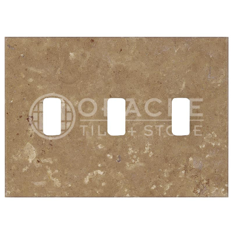 Noce Travertine - Triple Toggle Switch Plate Cover