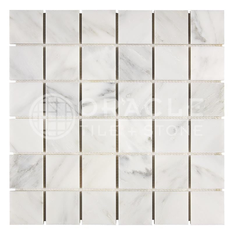 Oriental White (Asian Statuary) Marble - 2" X 2" Mosaic Tile