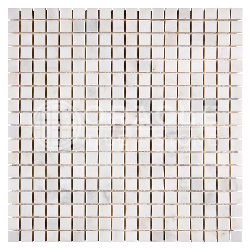 Oriental White (Asian Statuary) Marble - 5/8" X 5/8" Mosaic Tile