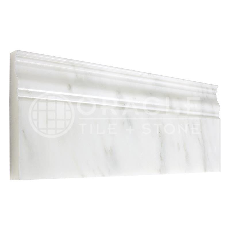 Oriental White (Asian Statuary) Marble - Baseboard Trim
