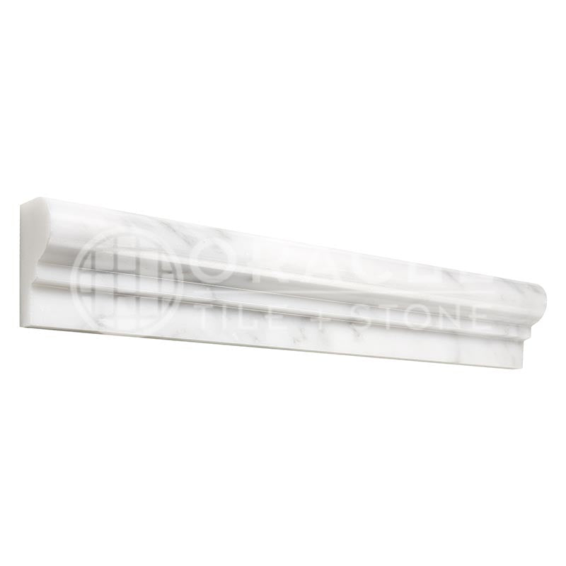 Oriental White (Asian Statuary) Marble - Single-Step OG-1 Chair Rail Trim