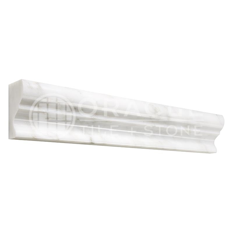 Oriental White (Asian Statuary) Marble - Crown (Mercer) Molding Trim