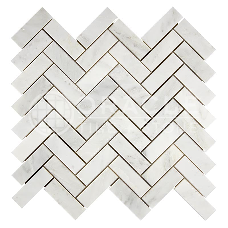 Oriental White (Asian Statuary)	Marble	1" X 3"	Herringbone Mosaic