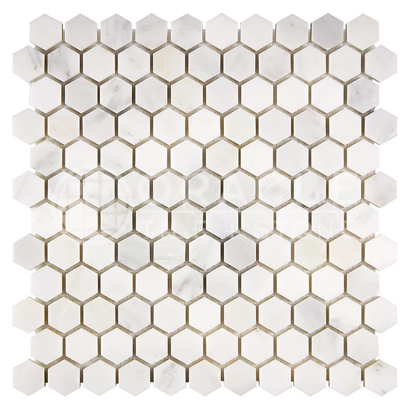 Oriental White (Asian Statuary)	Marble	1" X 1"	Hexagon Mosaic