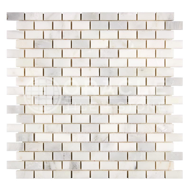 Oriental White (Asian Statuary)	Marble	5/8" X 1 1/4"	Mini-Brick Mosaic