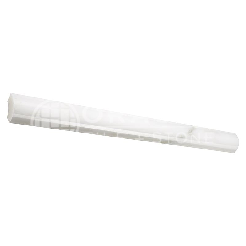 Oriental White (Asian Statuary) Marble - 1" X 12" Quarter-Round Trim