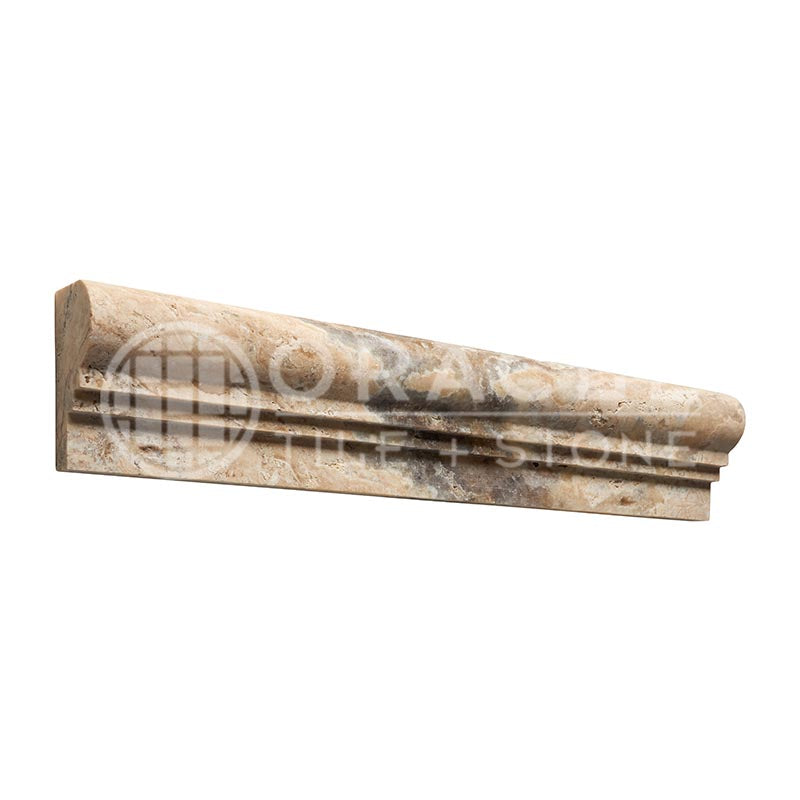 Philadelphia Travertine - Double-Step OG-2 Chair Rail Trim