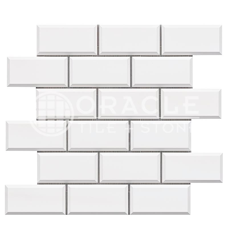 Bianco Dolomiti (Premium White Dolomite) - 2" X 4" Brick Mosaic Tile