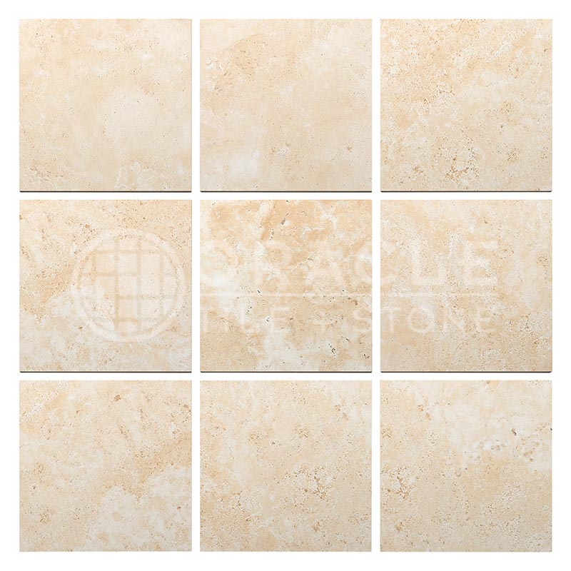 Durango (Mexican) Travertine 	4" X 4"	Tile (Micro-Beveled)	Filled & Honed