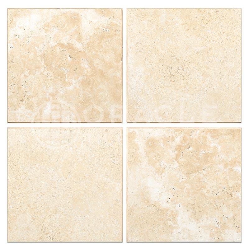 Durango (Mexican) Travertine 	6" X 6"	Tile (Micro-Beveled)	Filled & Honed